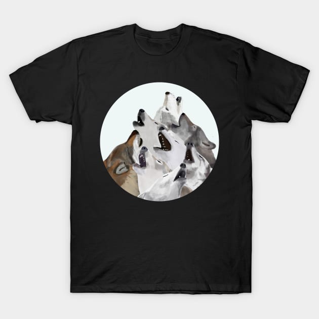 Howling Wolves T-Shirt by ahadden